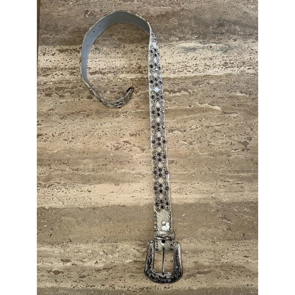 Kippy’s Belt Hide Western Belt Swarovski Crystal Studded Leather Size 34